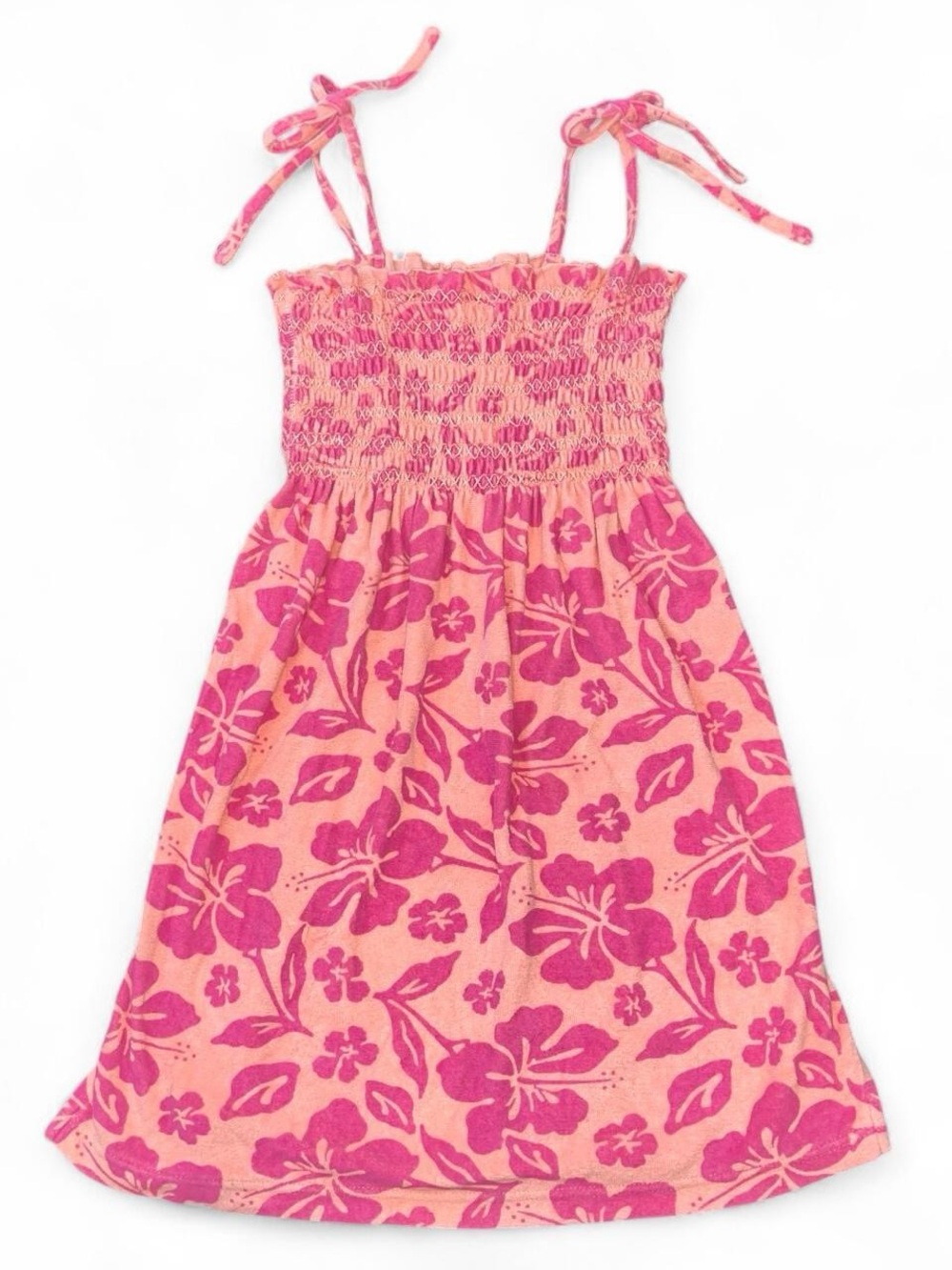 Vintage Spa Delicates Terry Cloth Hibiscus Dress